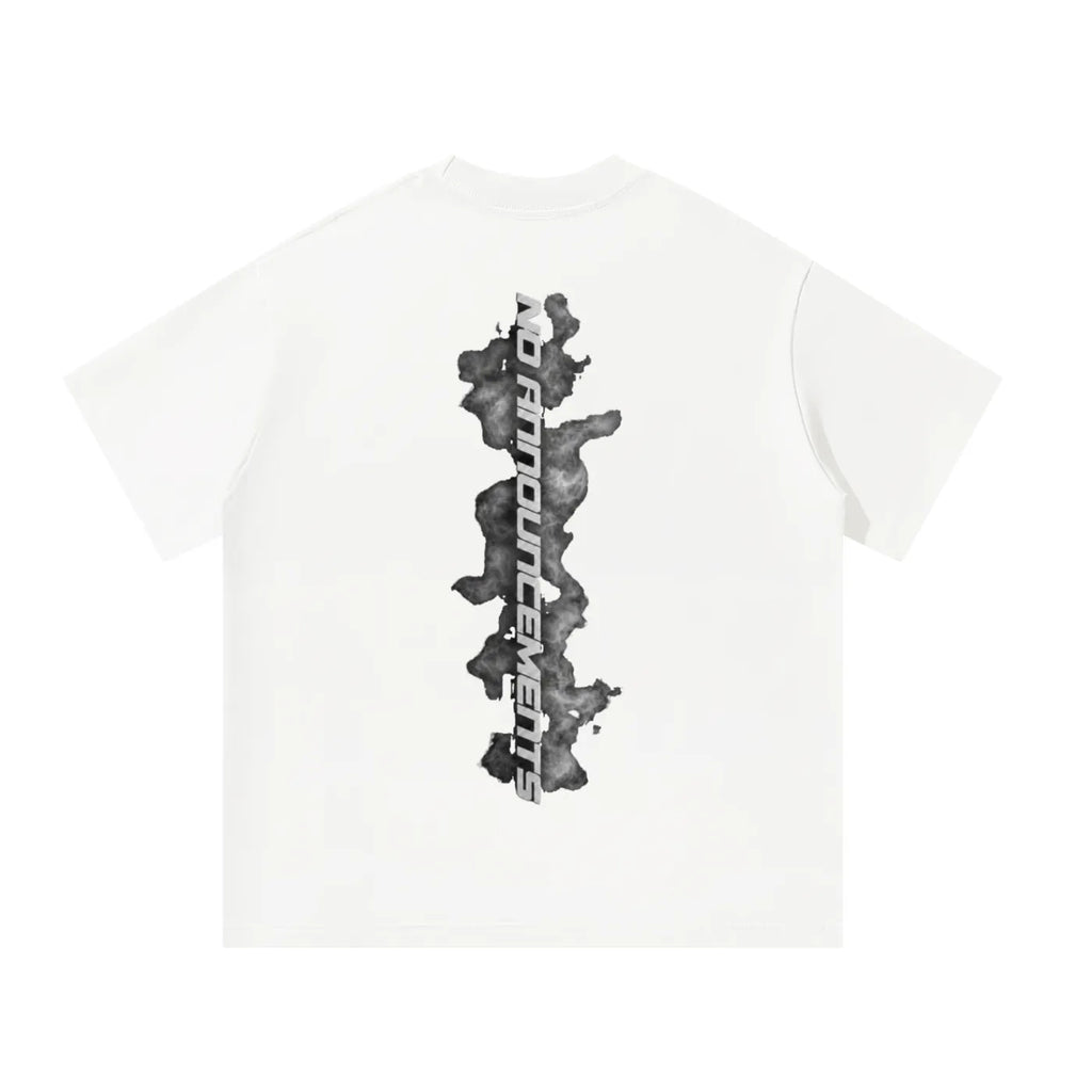 NO ANNOUNCEMENTS TEE — WHITE