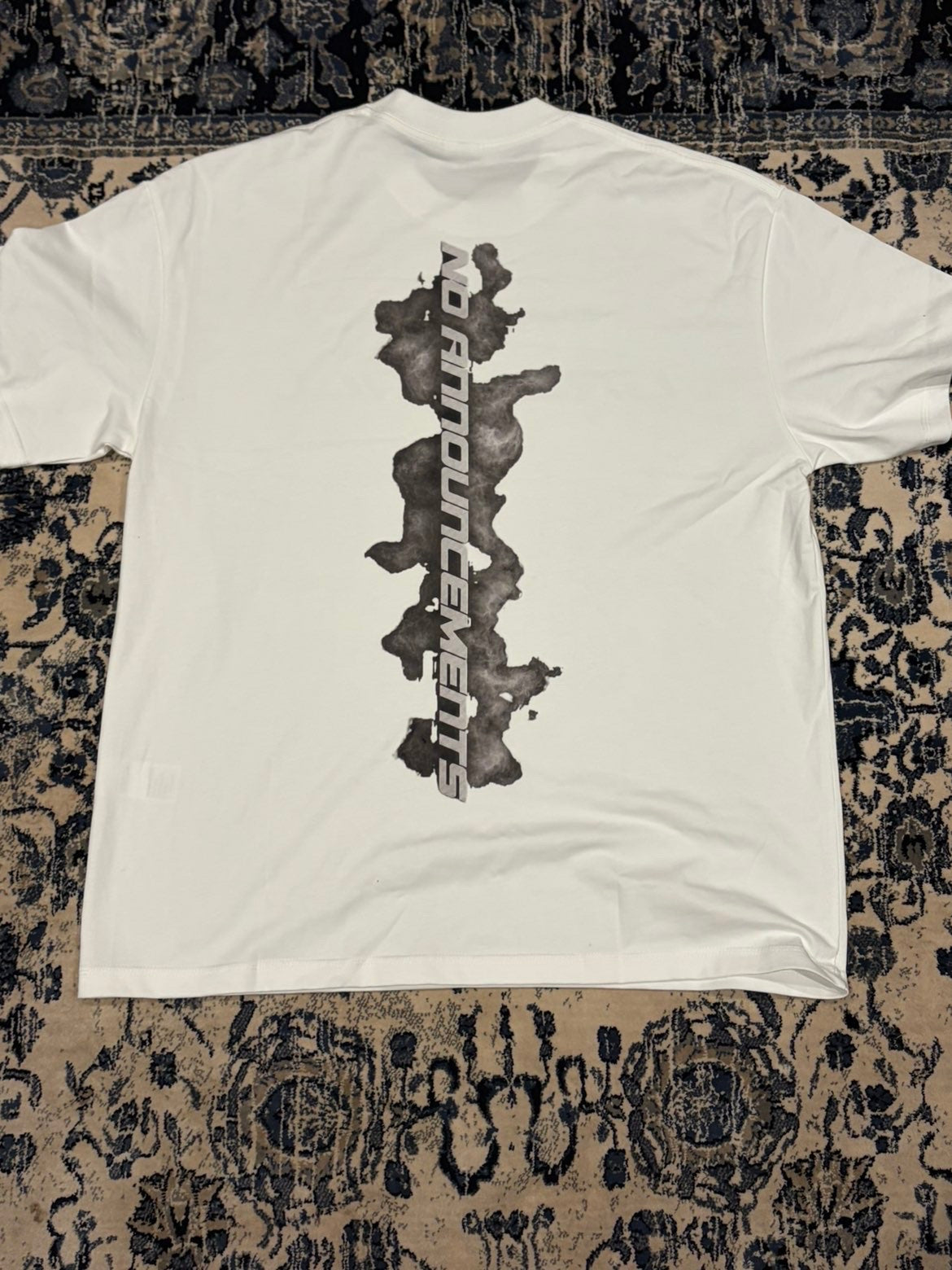 NO ANNOUNCEMENTS TEE — WHITE